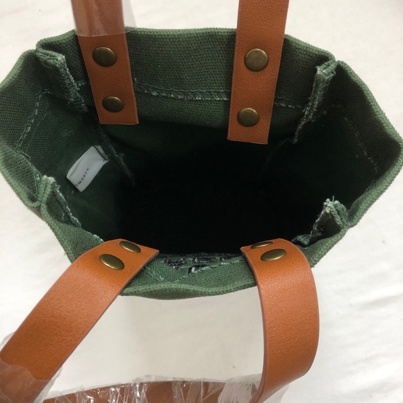 Knob Creek Rye Whiskey Canvas Bag Sack Green Handles Rivets Kentucky Liquor - Picture 7 of 10